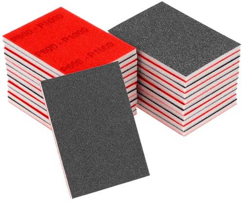 QWORK® 24 Pcs Sanding Sponge Set, 80-3000 Grit Variety Pack, Flexible & Reusable Sanding Pads