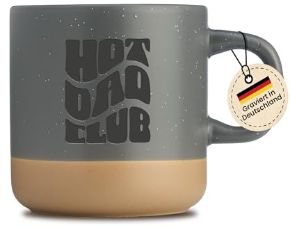 LIEBTASTISCH Tasse mit Gravur - Papa Geschenk - Vatertag - Vatertagsgeschenk werdender Vater - Geschenkidee - Spülmaschinenfest - 360 ML - Grau