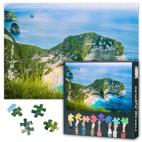 1000 Teile Puzzle: Kelingking Strand Bali (50x70cm) - Indonesisches Inselparadies, Herausfordernde Deko für Wohnzimmer & Familienspiele