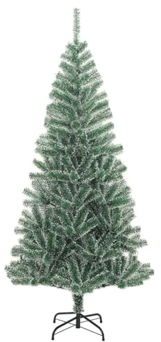 Gecheer Albero di Natale Artificiale 210 cm con Neve Fioccata, Verde, Realistico, Decorazione per Casa, Economica