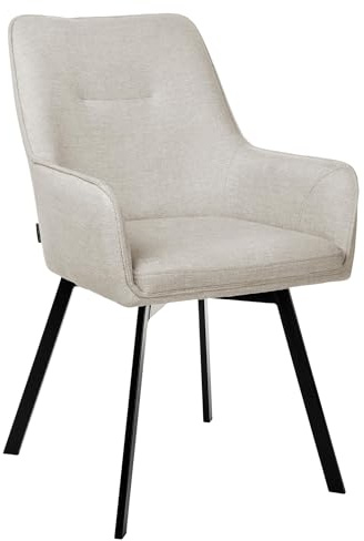 exitodesign Drehstuhl Esszimmer Swen 55x63x87 cm - Esszimmerstühle Gesteppt 360° Drehbar Bürostuhl Stuhl - für Esszimmer Küche Wohnzimmer Salon Schreibtisch (Beige 2)