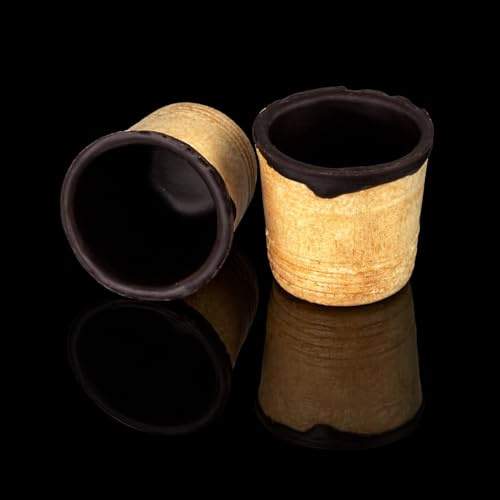Cone King's Portionsbecher Waffelbecher innen schokoliert für Eierlikör, Eis & Dessert | 45x40mm | 30 Stück | extra stabile Schokobecher für Eierlikör, Eis oder Dips, essbar mit Schokoglasur