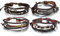 Aroncent 4PCS Armband Armreif Armschmuck für Herren und Damen, Charm Kreuz Kruzifix Engel Flüge Infinity Angelhaken Haken Wickel Lederarmband, Braun