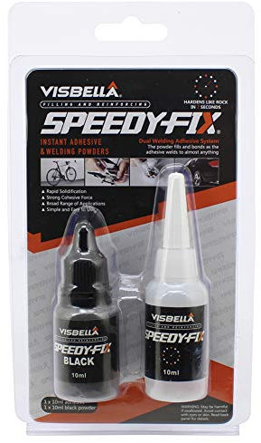 Visbella 7 Speedyfix Professional Fix Powder Super Glue Quick Bond for Metal Plastic and Wood Ceramic Reinforcing Adhesive. (Black 4)