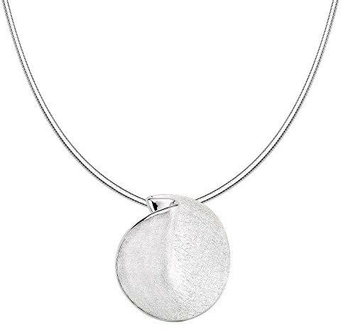 Vinani Design Anhänger Kreis rund elegant gebürstet mit Schlangenkette Sterling Silber 925 Kette Italien 2ARG-S00