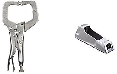 Irwin Visegrip 6R Locking C Clamp 6In Regular Tip with Metal Body Surform Block Plane