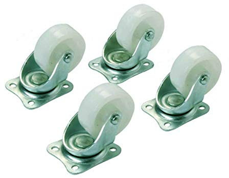 4 x Lenkrolle Nylon 40 mm weiß Transportrolle Möbelrolle Rolle Rad Transport