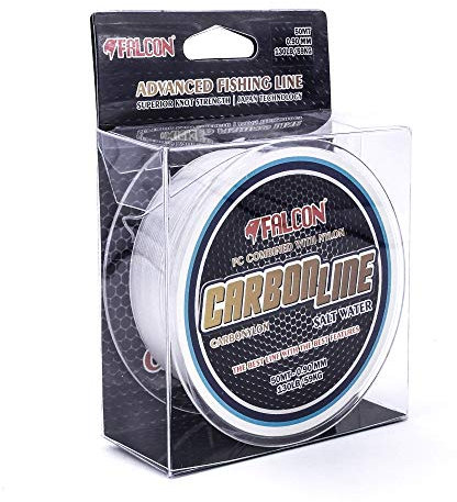 Falcon Carbonline, Nylon Persicus Carboline, 50 mt, 0.80 100Lb Filo da Pesca, Trasparente, 0,80 mm X