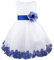 Freebily Vestito da Cerimonia Bambina Lungo Elegante Tulle Petali di Rosa Abito da Principessa Battesimo Abito Damigella Vestito da Sposa Matrimonio Colorati Comunione Blu Navy 2 Anni