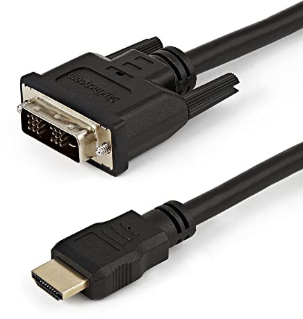 CABLEPELADO Cavo DVI a HDMI | Connettore DVI-D Maschio Single-Link 18+1 Pin a Connettore HDMI Maschio Tipo A | Non bidirezionale | Adatto per trasmettere segnali video digitali | Nero | 1 metro