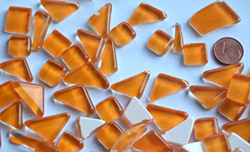 200g Soft Glas-Mosaiksteine unregelmäßig (Polygonal) glänzend, nicht lichtdurchlässig (Orange)