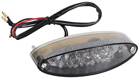 KIMISS Lámpara de luz trasera, 28 LED 3 cables Moto ATV Lámpara de humo Luz de freno de matrícula Luz trasera (roja)