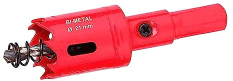 21 mm Bi-Metal Hole Saw Red, M48 HSS Hole Cutter for Metal, for Wood, Aluminium, Iron Sheet Pipe, Plastic