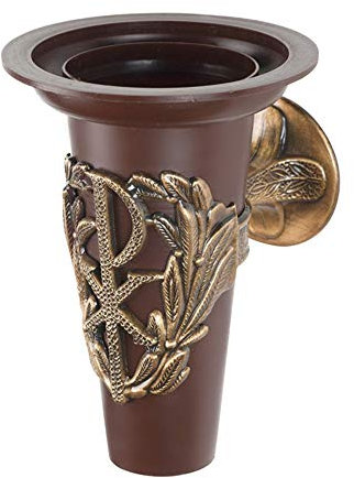 Vaso portafiori in bronzo - Decorazione Pax - Vaso in plastica - Attacco a braccio [P.03.1701/16/PL]