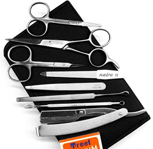 Herren Geschenk Set Gesichtpflege Bartpflege Maniküre Pediküre Nagelpflege Rasiermesser NATRA