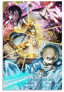 Sword Art Online Poster Alicization Hulu Anime Wandkunst auf Leinwand, Schlafzimmer, 50 x 75 cm