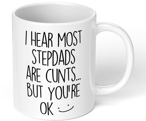 Print Maniacs Step Dad Fathers Day Mug His Birthday Christmas Gift Present Humor Coffee Tea C**T Stepdad, 10 ounces