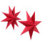 Amosfun Roter Papier-Stern-Lampenschirm mit 3D-Papierstern und Pentagramm-Lampenschirm für Weihnachten, Hochzeit, Party, Zuhause, hängende Dekorationen, 35 cm, 45 cm
