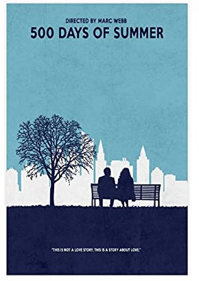 2009 American Classic Romantic Comedy Love 500 Days Of Summer Movie Poster 34 Canvas Poster Wall Art Decor Print Picture Paintings for Living Room Bedroom Decoration Unframe:12x18inch(30x45cm)