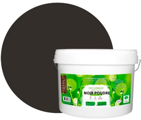 BOX DECO COULEURS Peinture murale naturelle écologique aspect mat intérieur Natura - 10L, Noir Poudré