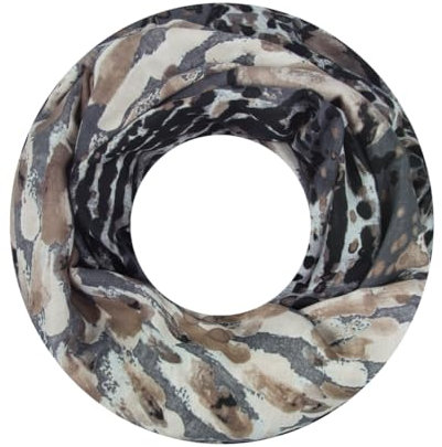 Majea Damen Loop Schal Schlauchschal Halstuch (880021) (schwarz 2)
