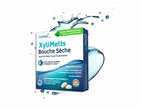 Xylimelts : Bouche Sèche 40 Pastilles Adhérentes Menthe Douce| Soulage la Sécheresse Buccale Jour & Nuit| Action jusqu’à 8h| sans Sucre, au Xylitol| Discret & Naturel| Testé Cliniquement