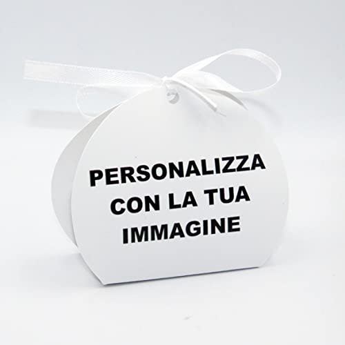 PV Grafik 24 Scatola Portaconfetti personalizzata la tua immaggine e nome, Bomboniera personalizzata a tema carica la tua immaggine nastrino per chiusura incluso (PERSONALIZZATA)
