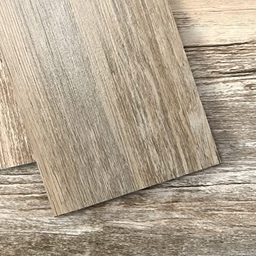 Art3d PVC-Bodenbelag Selbstklebende Bodenfliese Fliesen DIY Vinyl Holzdielen Wasserdichter Dielenboden Holzoptik Gewaschen Starre Oberfläche Harter Kern 36 Stück Altes Holz 5 m²