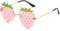 Casiler Erdbeer -Sonnenbrille Party Sonnenbrille Süße Brille Lustige Randlose Sonnenbrille Halloween Weihnachten Brillen Accessoire