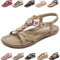QJJQ Sandali Donna Estive Eleganti Infradito Comodi Strass Bohemia Flip Flop Spiaggia Piatti Scarpe, Bianco Sporco, 42 EU