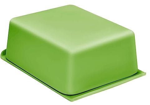Magu Natur-Design Butterdose Grün aus einem Polymer aus natürlichen Materialien Butterbehälter Butterglocke, 14,9 x 9,9 x 5,6 cm