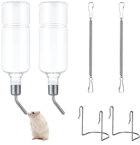 FANTESI 2PCS Hängende Haustiere Wasserflaschen, 180ml Hängende Automatischer Haustiere Wasserflaschen, Hasentrinkflaschen, Trinkflasche Kaninchen, Wasser Feeder Haustier für Kaninchen Haustiere