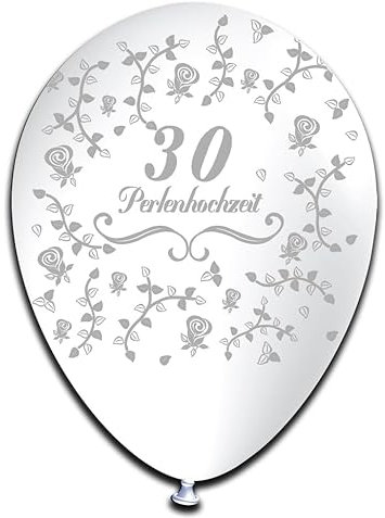 10 Luftballons Perlenhochzeit, ca. 30 cm Durchmesser