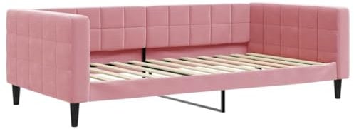 vidaXL Tagesbett, Gästebett 2-in-1, Sofabett Schlafsofa für Schlafzimmer Wohnzimmer, Bettsofa Sofa, Modernes Design, Rosa 100x200cm Samt