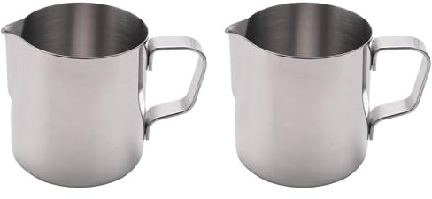 MINIDAHL 2X Brocca per Latte Brocca per Latte in Acciaio Brocca per Montalatte Craft Coffee Latte Brocca per Latte Latte Art (200Ml)