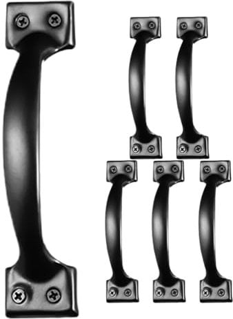 jojofuny 6Pcs Black Vintage Bow Shaped Pull Handles for Cabinet, Drawer, Cupboard, Closet Door - 6 Inch Iron Handles with Screws for Easy Installation