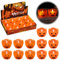 Bseical 12 Stück Kürbis Led Kerzen LED Teelichter Kerzen mit Batterie Elektrische Flackernd LED Lämpchen Teelicht Halloween Deko