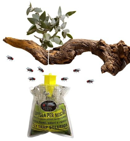 Biologische Fliegenfalle mit natürlichem Köder, giftfrei, umweltfreundlich, sicher für Mensch und Tier, einfach zu verwenden, langanhaltender Effekt, in 1 Minute einsatzbereit