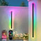 RGB Lange Wandleuchte LED Wandleuchte Außen, 2 Stück RGB/Warmes/Weiß Dimmbare Moderne Wandbeleuchtung, Ip65 Wasserdichte mit Fernbedienung und APP Steuerung für Außen/Innen, Gärten, Villa(100.0cm)