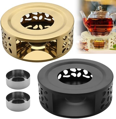 Teewärmer, 2 Stück Stövchen Für Teekanne, Stövchen Aus Edelstahl, Heiße Getränke, Warmhaltung, Gesundheitsfreundlicher Tee (15 x 5.5cm)