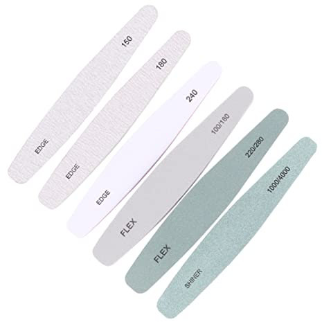 WOONEKY 6pcs Professional Nail Tool Cuticle Tools Boards Nail Buffer Manicure Kit for Natural False