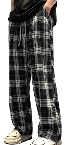 Pantalon Pyjama A Carreaux Homme, Noel Couple Pyjama Soie Homme Pyjama Flanelle Homme Veste Pyjama Homme Seule Mode Homme Pantalon Pyjama Homme Elastique Pyjama 4XL Homme