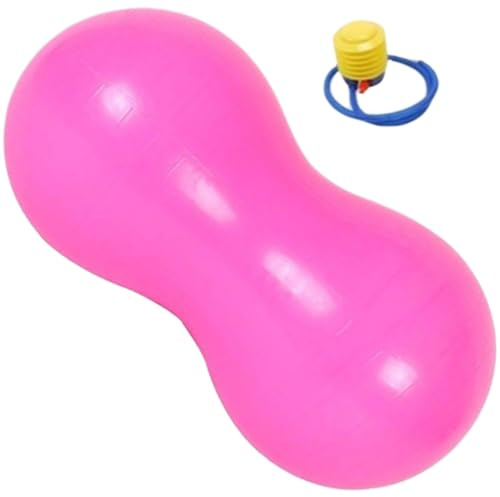 Erdnussball, platzsicherer, dicker Erdnuss-Gymnastikball aus PVC, 89,9 x 45,5 cm Balanceball mit Luftpumpe, tragbarer Erdnussball für Kindertherapie, Schwangerschaftsyoga, Zuhause und Fitnessstudio, S