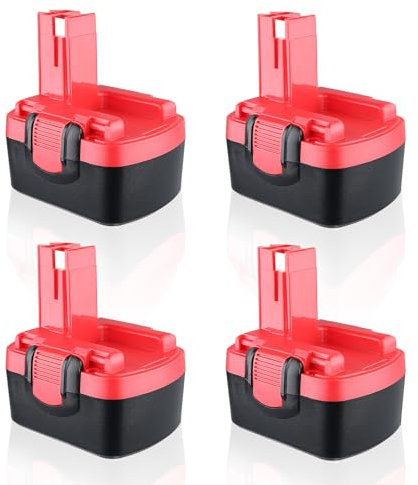 PERSEVER 14.4V 4800mAh NiMH Battery, Compatible with Bosch 14.4V Cordless Tools BAT140 BAT040 BAT041 BAT159 2607335275 2607335533 2607335534 2607335711 2607335465 (4 Pack)