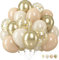 Luftballons Aprikose Gold, 12 Zoll Beige Nude und Apricot Latex Ballons, Sand Weiß Creme und Metallic Gold Helium Luftballon für Boho Mädchen Frauen Geburtstag Baby Shower Hochzeit Party Dekoration