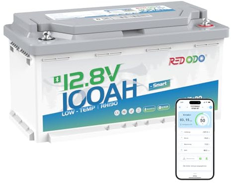Redodo LiFePO4 12V 100Ah H190 Untersitz Lithium Batterie mit Bluetooth für Wohnmobil | Batterie Wohnmobil, Solarbatterie
