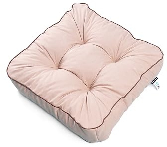 TexDeko® Ecolen Loungekissen Stuhlkissen 50x50x12 cm Sitzauflagen Gartenmöbel Polsterauflagen UV-Schutz & Wasserabweisend Bodenkissen Outdoor Rattanmöbel (Beige)