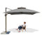 XRLQZH Ombrellone Da Giardino 3x3 M Con Sistema A Corda,Parasole A 2 Livelli, Ombrellone Da Esterno Quadrato A 8 Stecche, Per Terrazzo, Piscina, Spazi Esterni (Gray,3×3M/9.8FT)