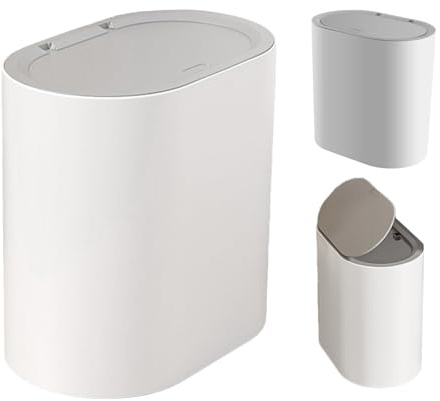 Bathroom Trash Can | Waste Basket Garbage Can | Narrow Trash Cans | Slim Small Trashs Cans With Lid | Small Toilet Bin For Bathroom, Bedroom, Home, Offices, Living Room, Kitchen