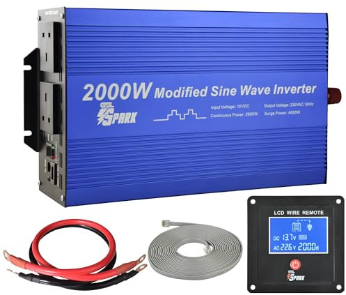 Spark 2000 watt Modified sine wave power inverter 12v 4000W peak microwave kettle